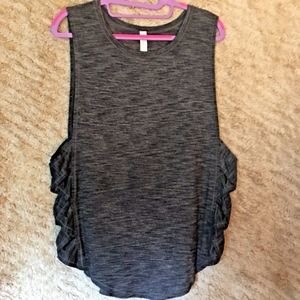 LULUEMON ATHLETICA BLACK GRAY HEATHERED OPEN SIDES